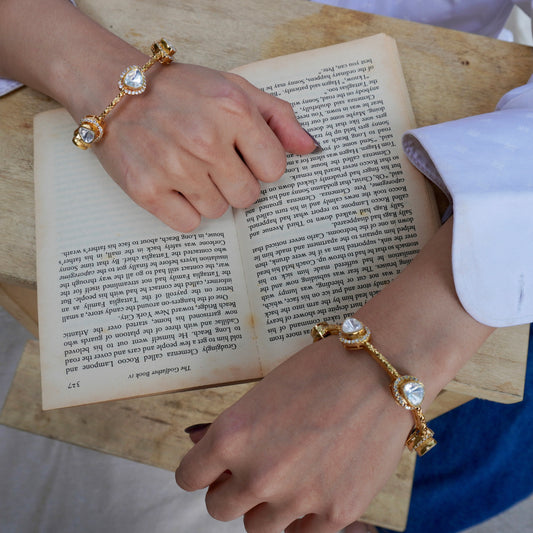 Moissanite Polki Bangle Set