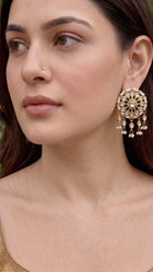 Mandala Pearl Stud Earrings