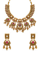 Rani Gulabi Temple Choker Set