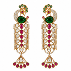 Peacock Motif Polki Statement Earrings