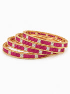 Nazakat Pink Zircon Bangle Set of 4