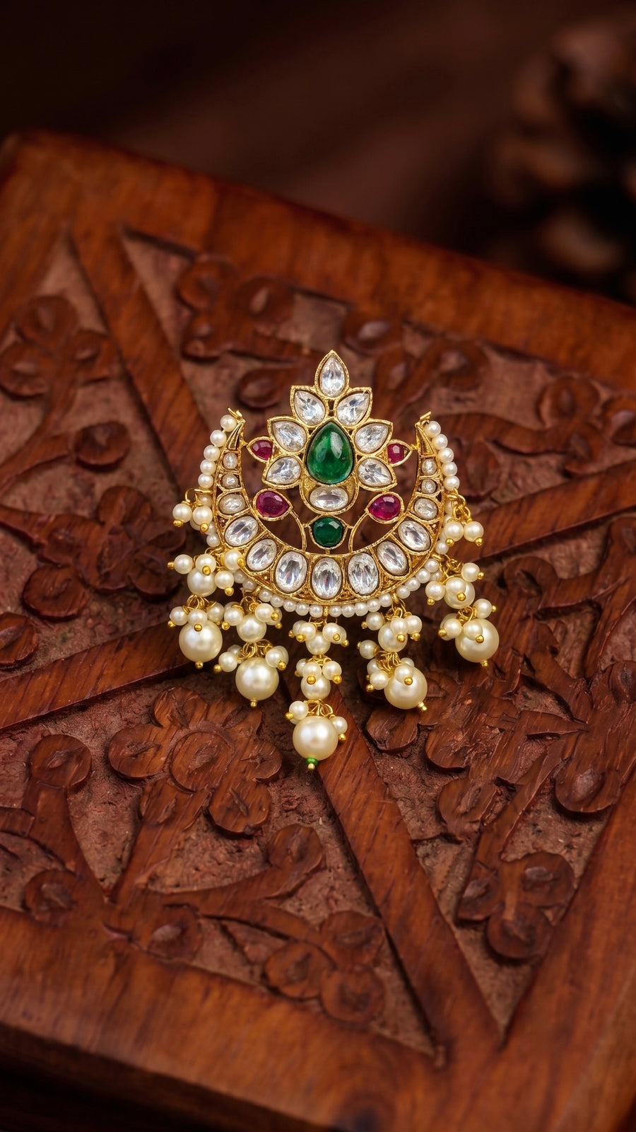 Gulzar Emerald Hair Brooch