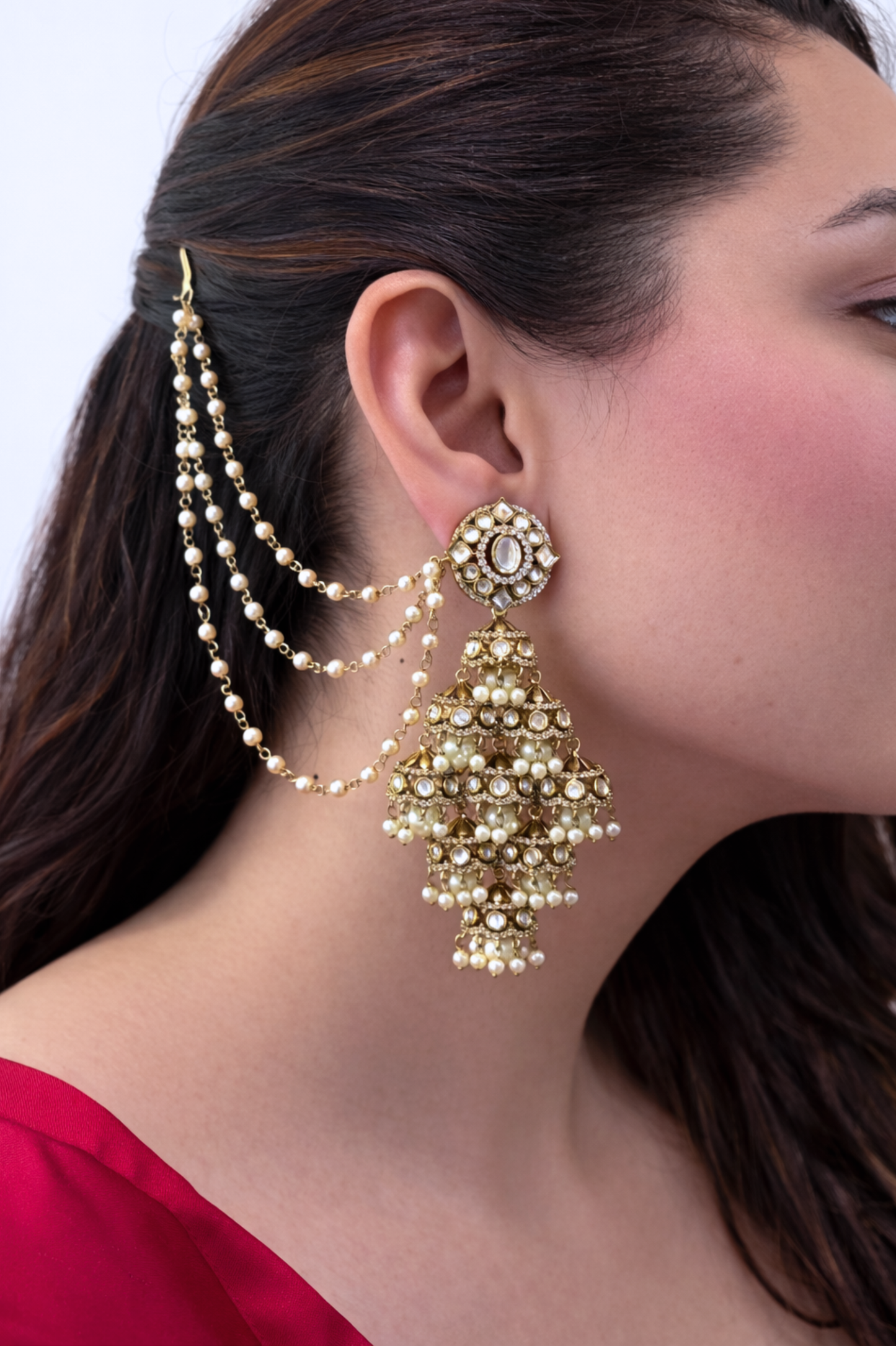 Zoya Layered Jhumar Kaan Chain Earrings