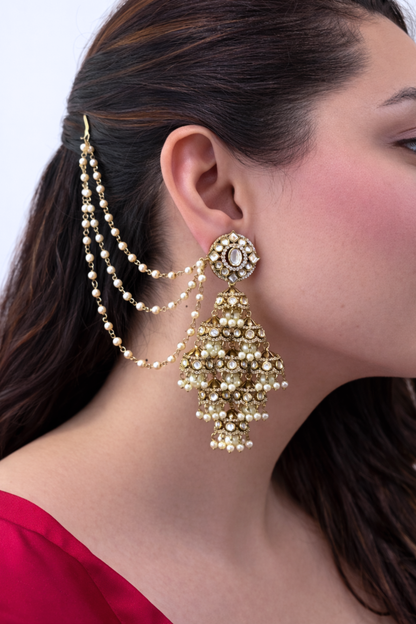 Zoya Layered Jhumar Kaan Chain Earrings