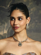 Layered Emerald Polki Necklace Set