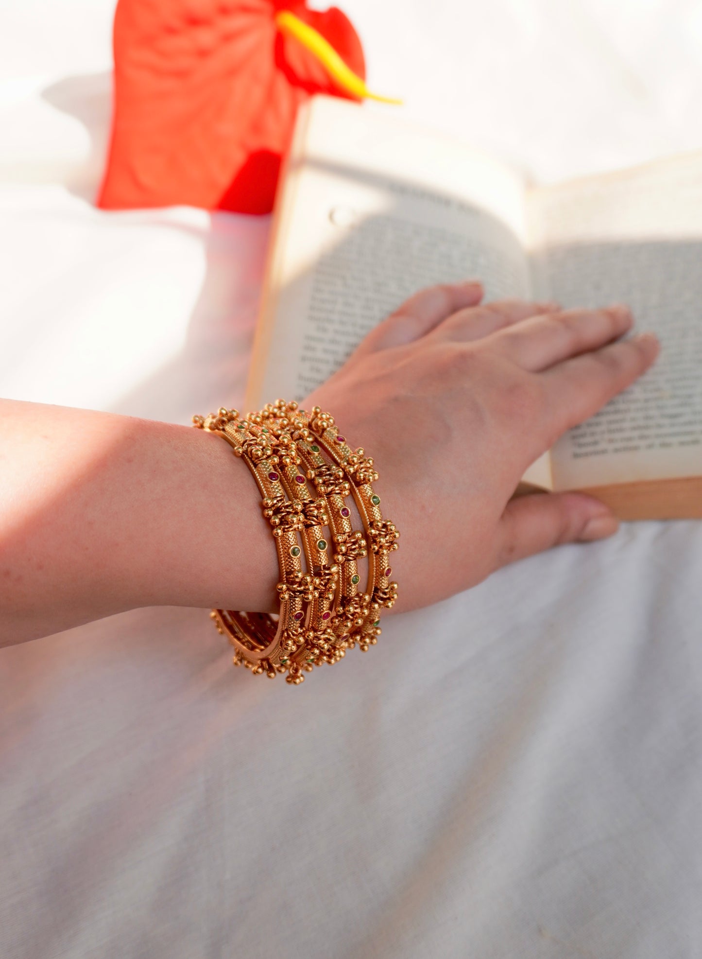 Nritya Ghungroo Temple Bangle Set of 4