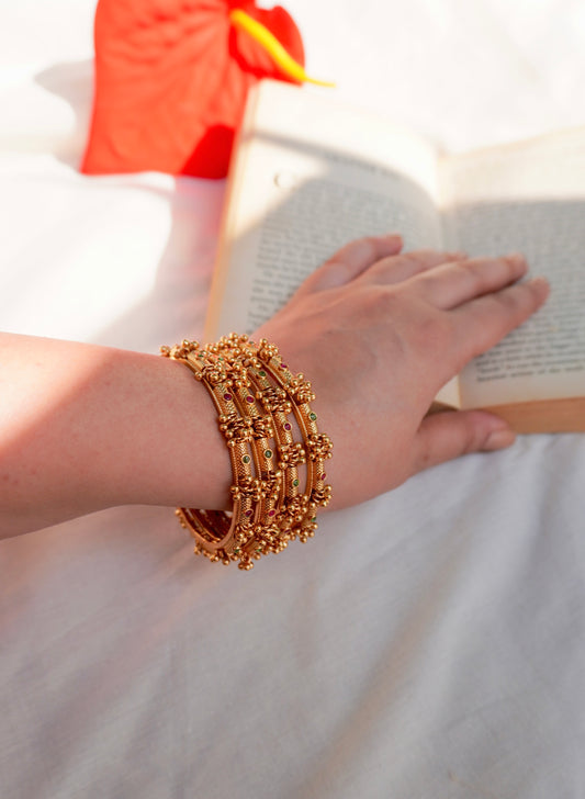 Nritya Ghungroo Temple Bangle Set of 4