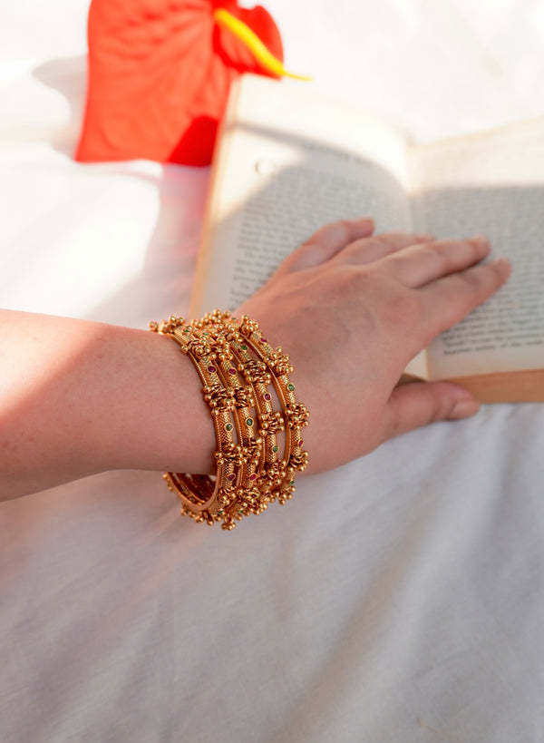 Nritya Ghungroo Temple Bangle Set of 4