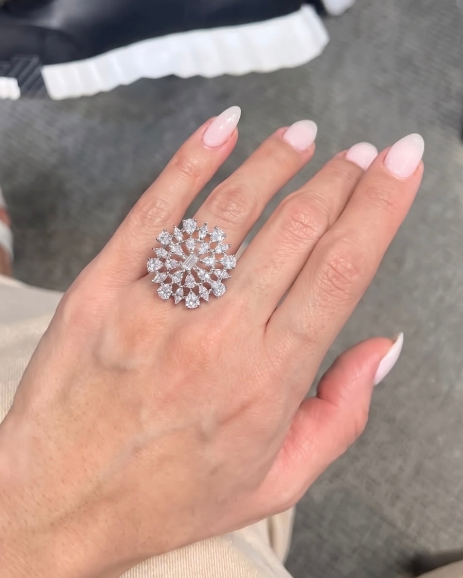 Orla Floral Medallion Zircon Ring