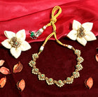 Gold Finish Floral Motif Necklace Set