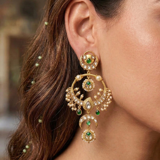 Vanya Crescent Royal Chandbaali Earrings