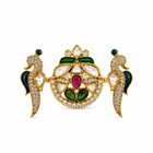 Mayuri Emerald Peacock Meenakari Dual Finger Ring