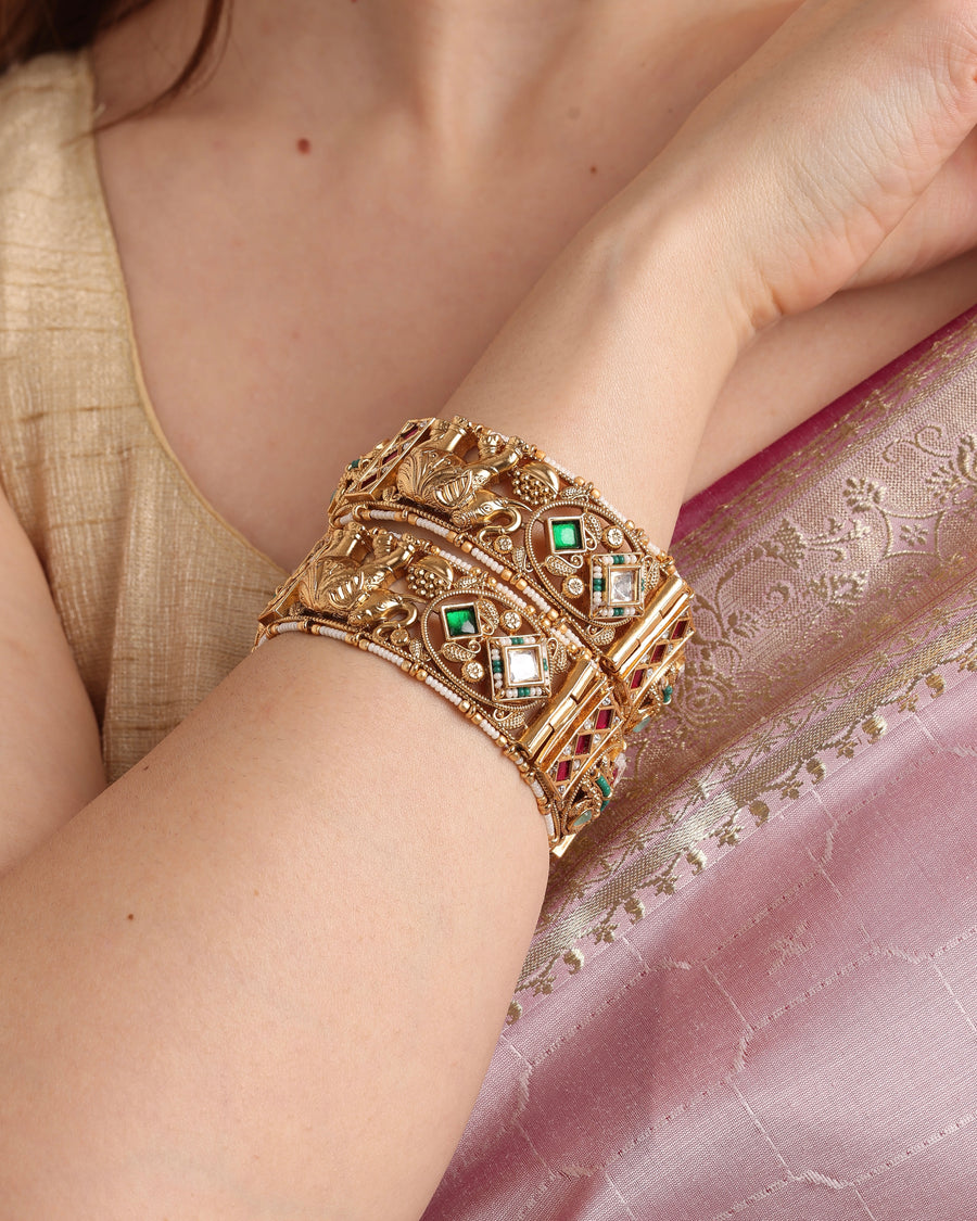 Shahi Elephant Temple Openable Bangle Set