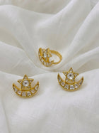 Celeste Moon & Star Ring and Earring Set