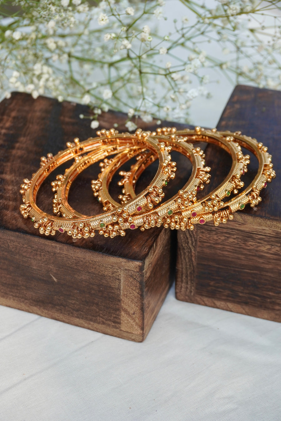 Nritya Ghungroo Temple Bangle Set of 4