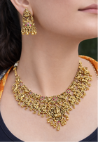 Antique Finish Floral Motif Necklace Set
