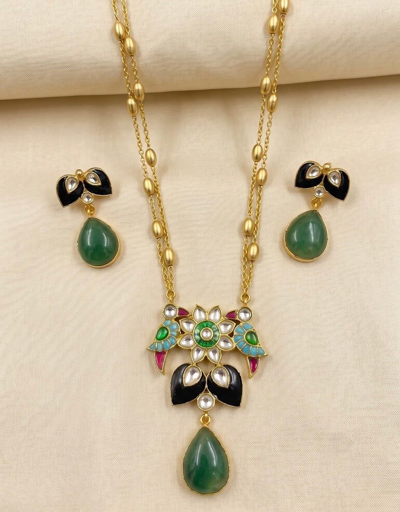 Shuka Meenakari Pendant Set