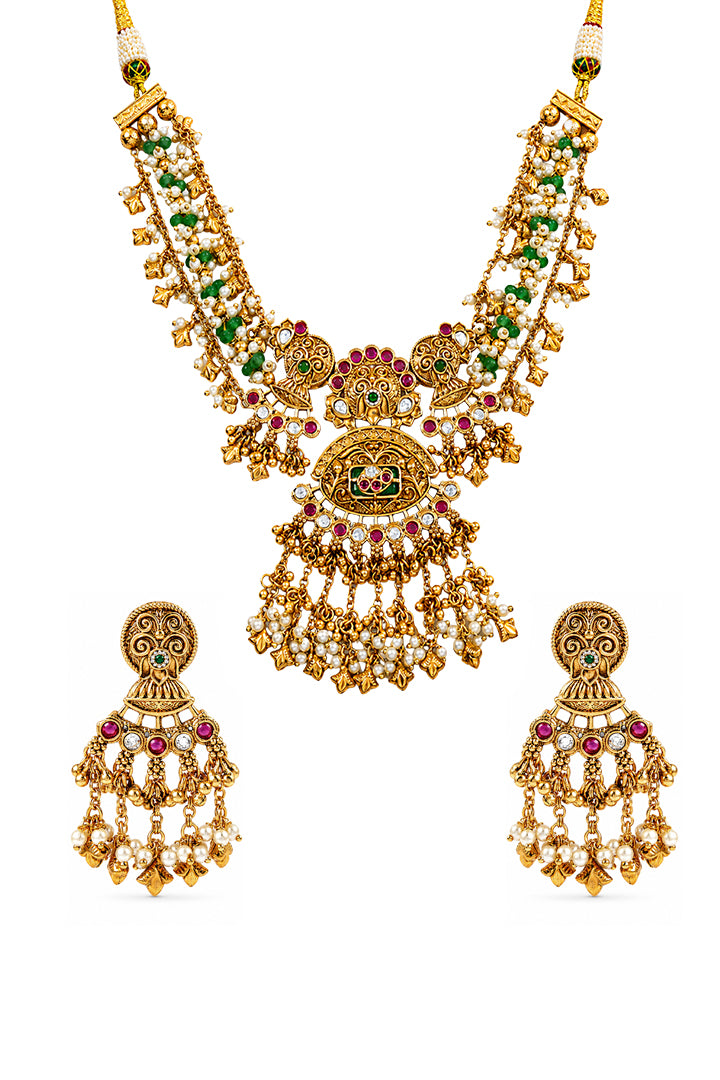 Chaand Phool Antique Necklace Set