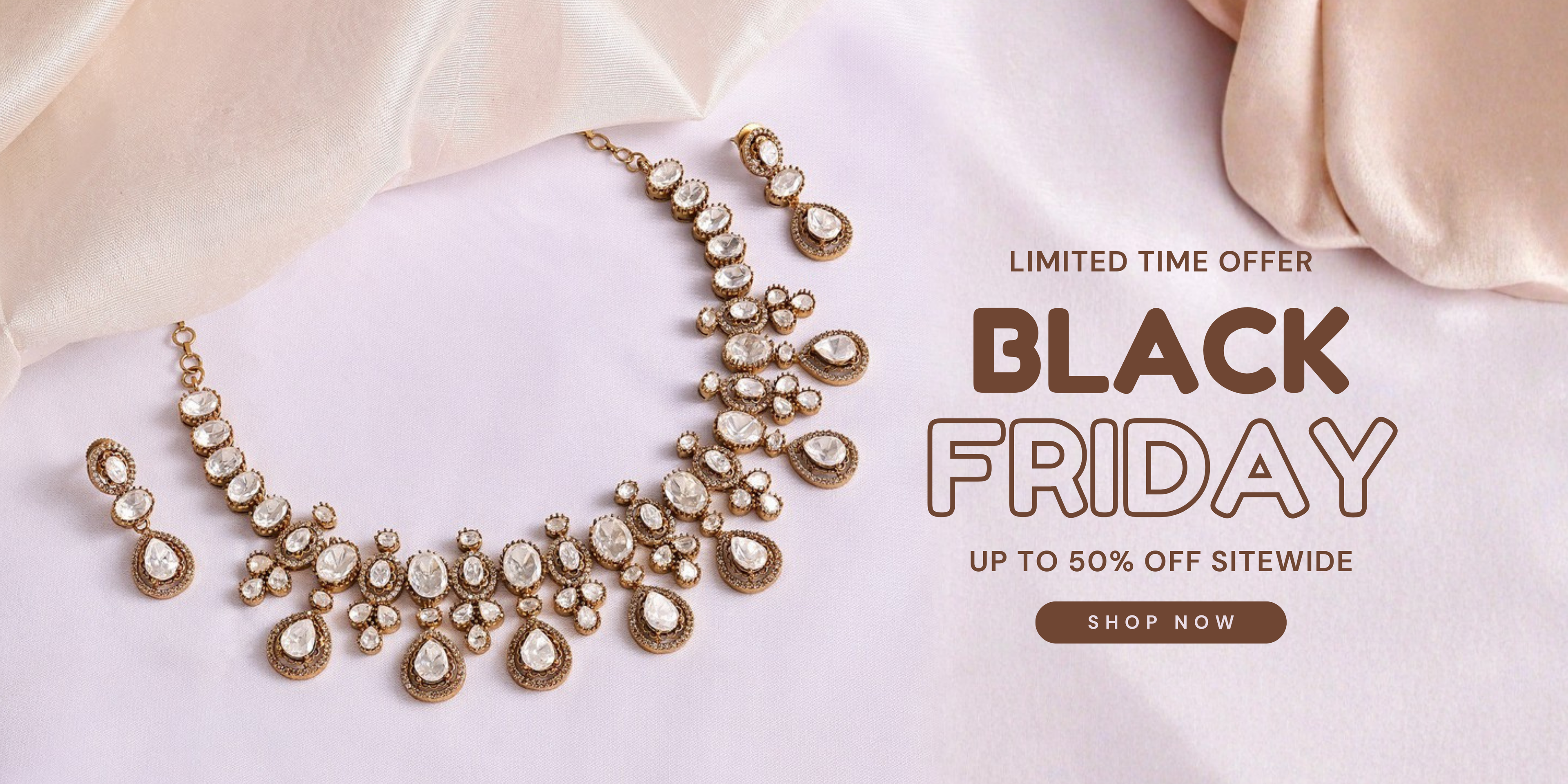 black friday sale mobile banner for prestones with jewellery women wear