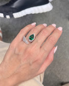 Veera Emerald Leaf Zircon Ring