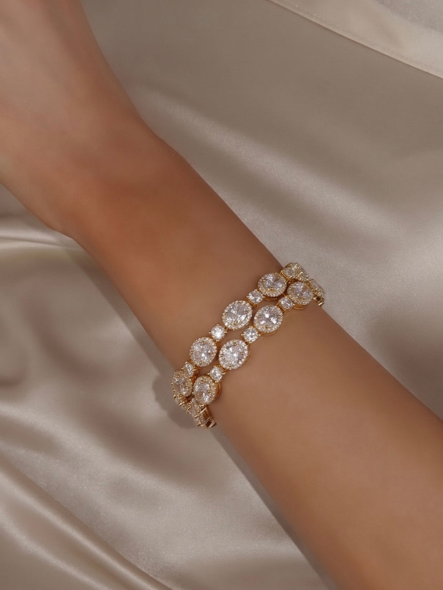 Celene Two Tone Zircon Bracelet