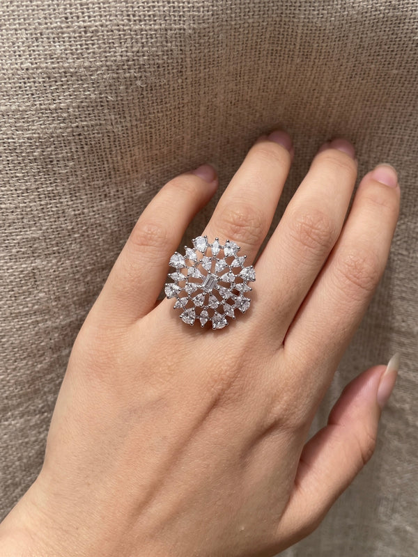 Orla Floral Medallion Zircon Ring