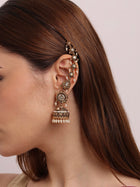 Aira Antique Jhumka Hairchain Earrings