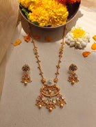 Sunehri Long Temple Necklace Set