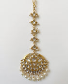 Reja Matte Gold Polki Pearl Maang Tikka