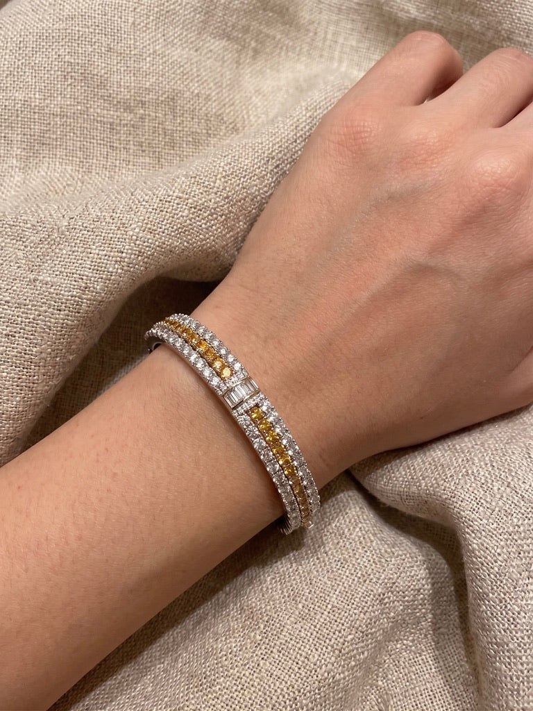 Celeste Triple Row Zircon Openable Bangle