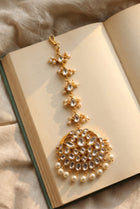 Reja Matte Gold Polki Pearl Maang Tikka
