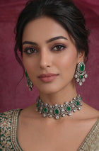 Zircon Regal Emerald Necklace Set