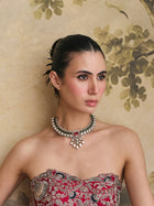 Moissanite Polki Stone Necklace Set