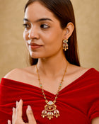 Sunehri Long Temple Necklace Set