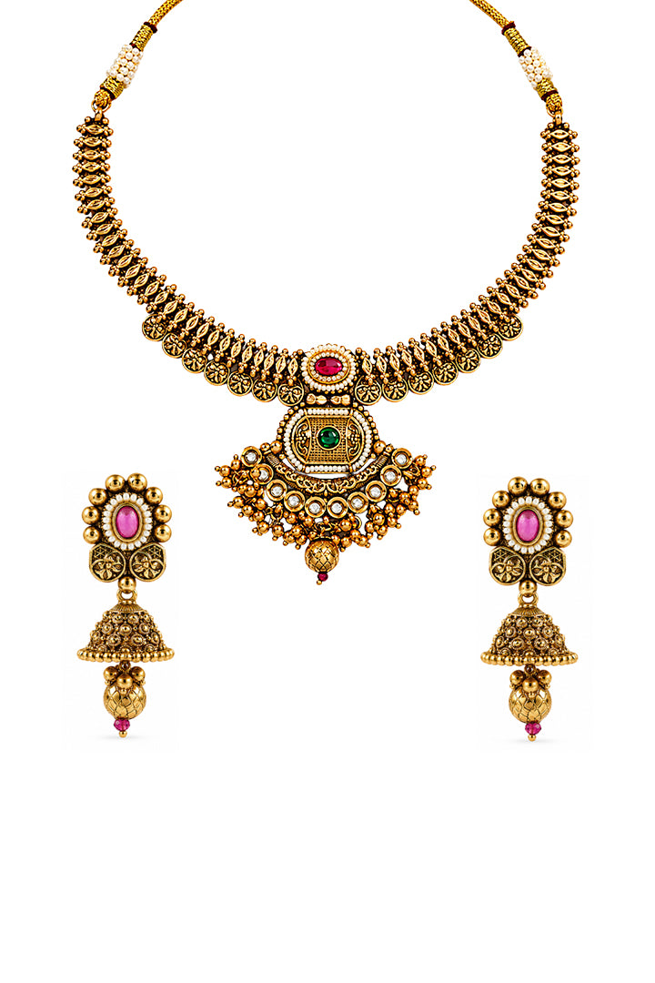 Heirloom Jadau Pendant Necklace Set