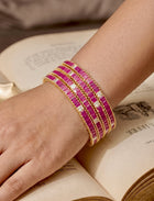 Nazakat Pink Zircon Bangle Set of 4