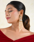 Rudrakshi Jhumka Pearl Cascade Earrings
