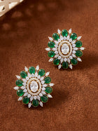 Aster Green Floral Zircon Earrings