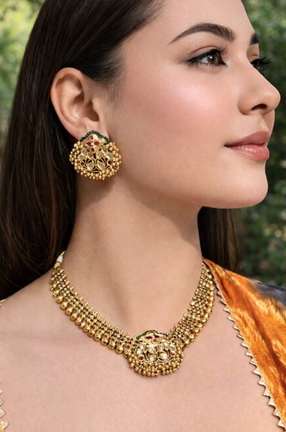 Temple Heritage Motif Necklace Set