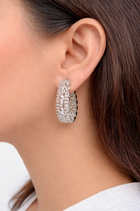 Petite Loop White Zircon Hoops