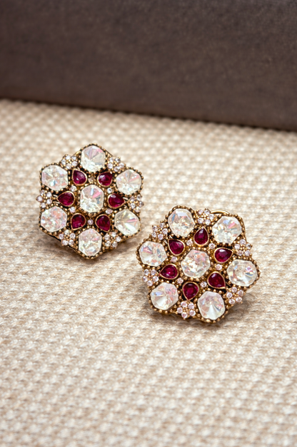 Ruby Bloom Polki Studs
