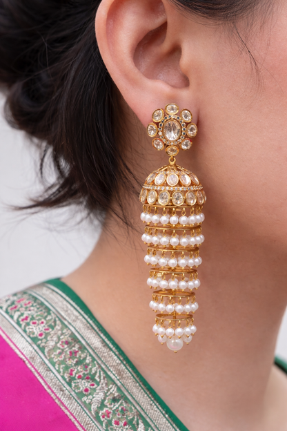Chandelier Polki Pearl Jhumka