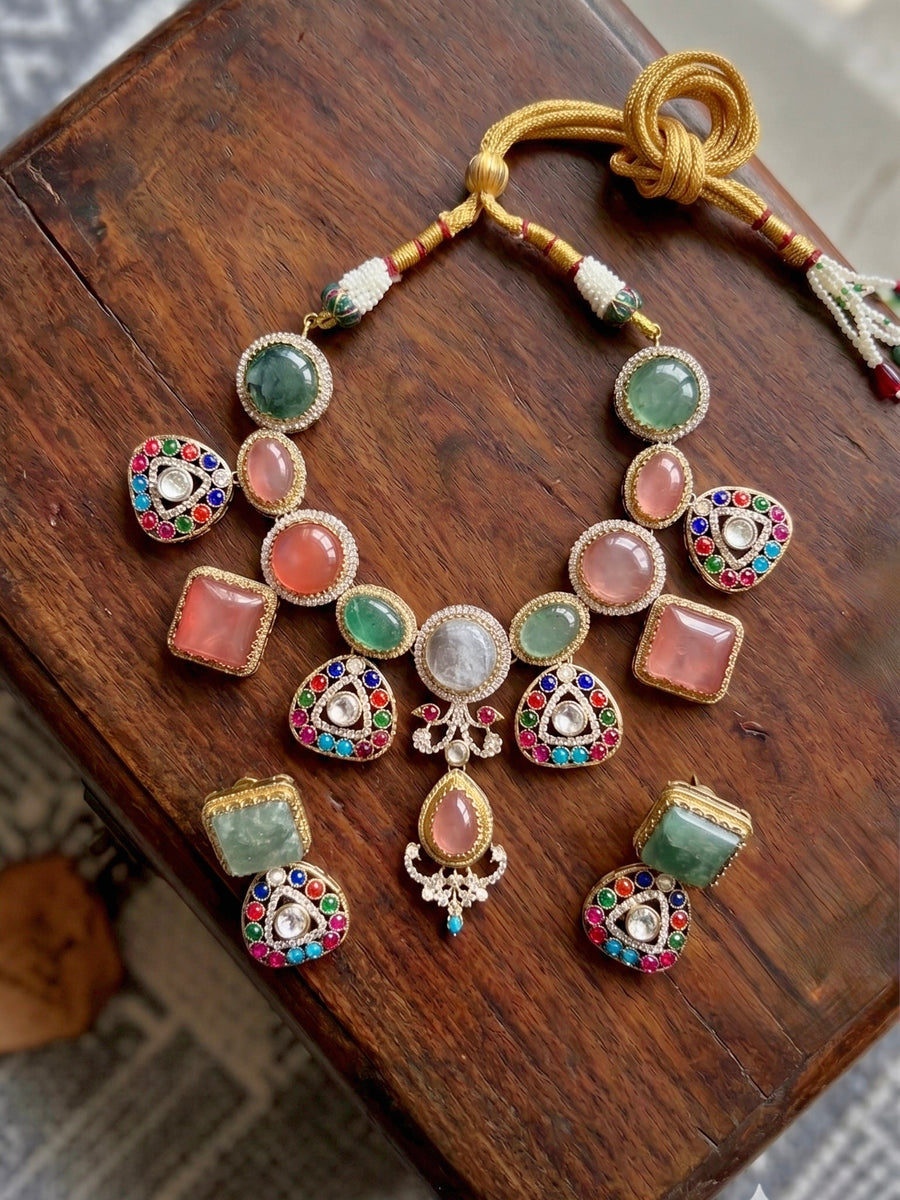 Panchrangi Paan Jadau Set
