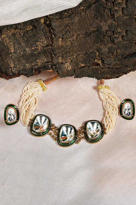 Moti-Kaash Polki Vilas Necklace Set