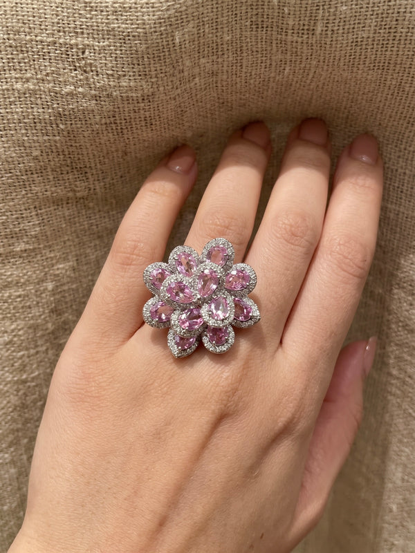 Pia Pink Bloom Zircon Ring