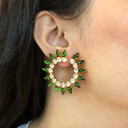 Swarovski Studded Loop Earrings