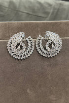 Spiral Bloom White Zircon Earrings