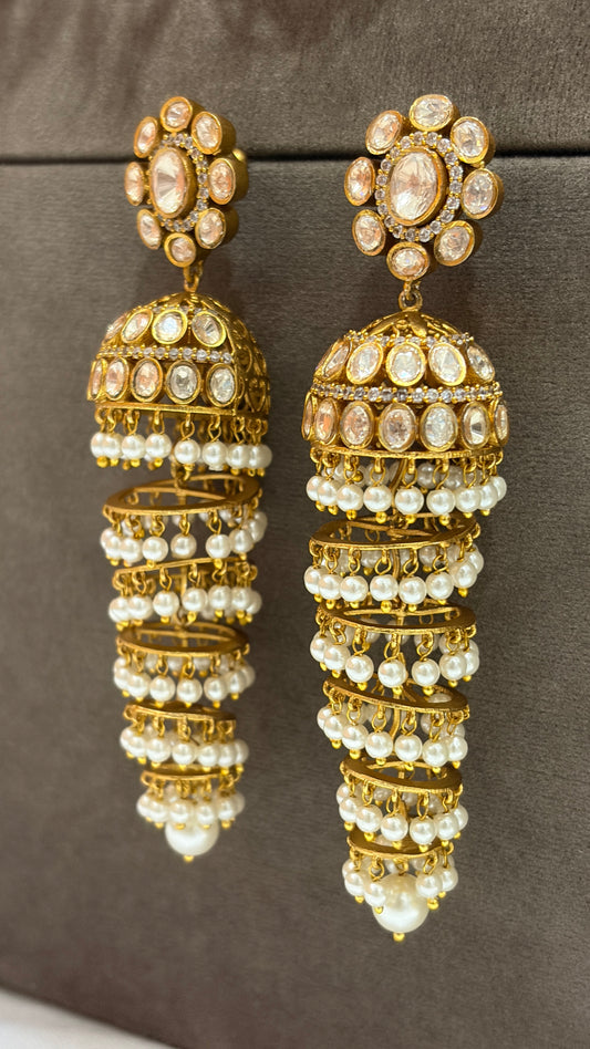 Heritage Polki Pearl Jhumka