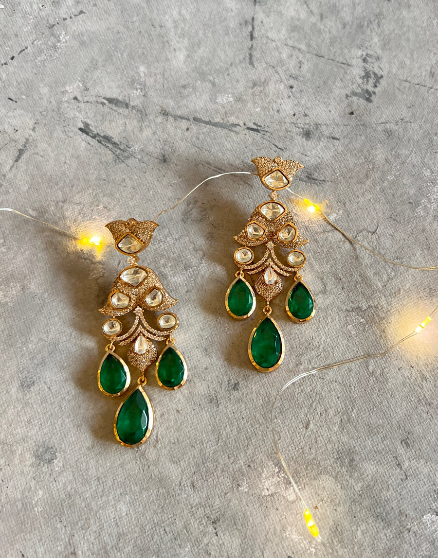 Crystal Embellished Drop Earrings