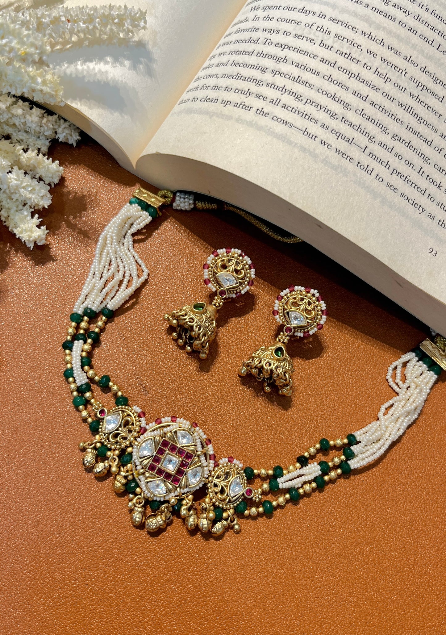 Petite Temple Necklace with Beads